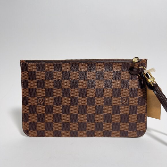 Louis Vuitton Neverfull Pochette Pouch Damier Ebene Cherry Interior - Picture 2 of 9